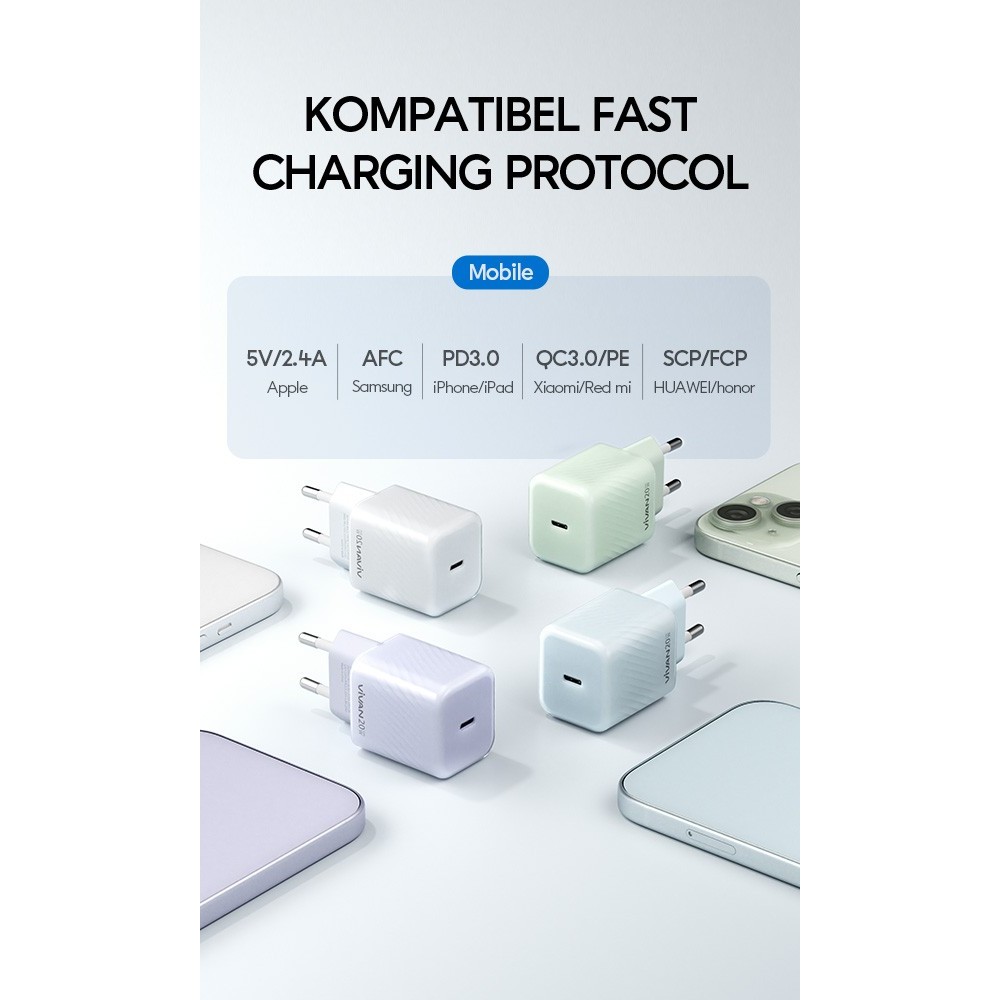 Vivan Power 20T 20W Usb-C Pd Charger Iphone 12 13 14 15 16 Mini Nano Smartphone Adaptor