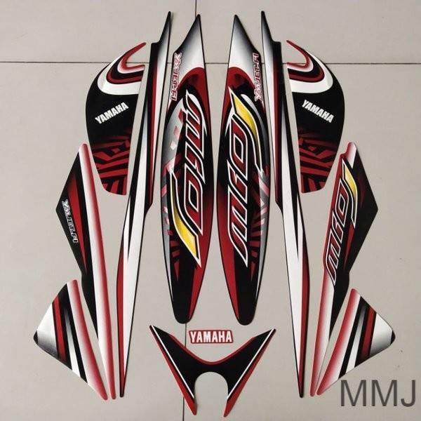 Sticker Striping Yamaha Mio J Mioj Sporty 2012 Sporty Hitam Merah Barang Langka