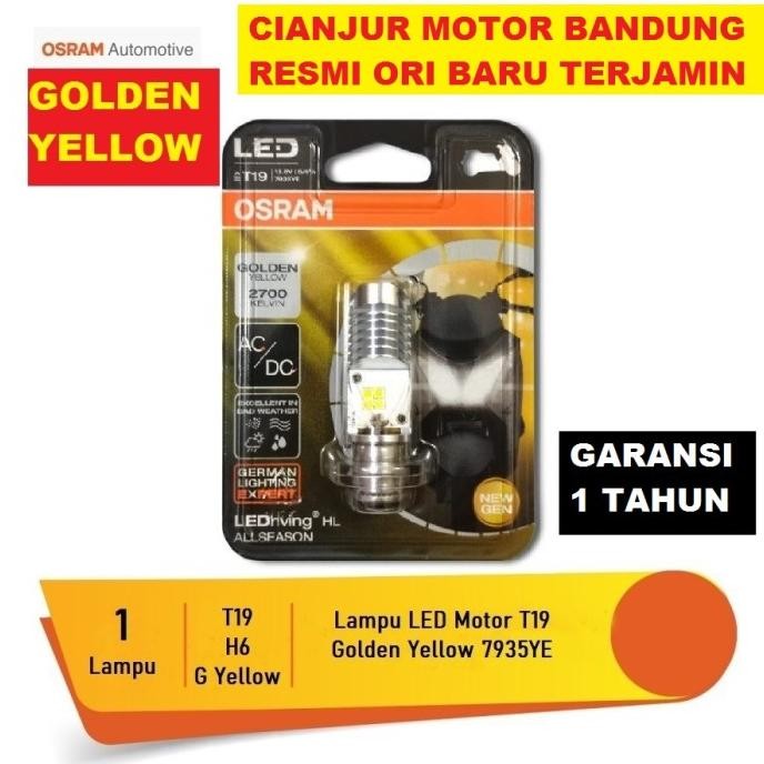 Lampu Depan Motor Osram T19 H6 Led Osram 12V Kuning All Season Hi Low