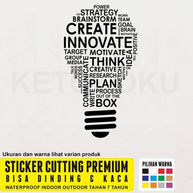 Wall Sticker Dinding Kantor Quotes Create Innovate Motivasi Cutting