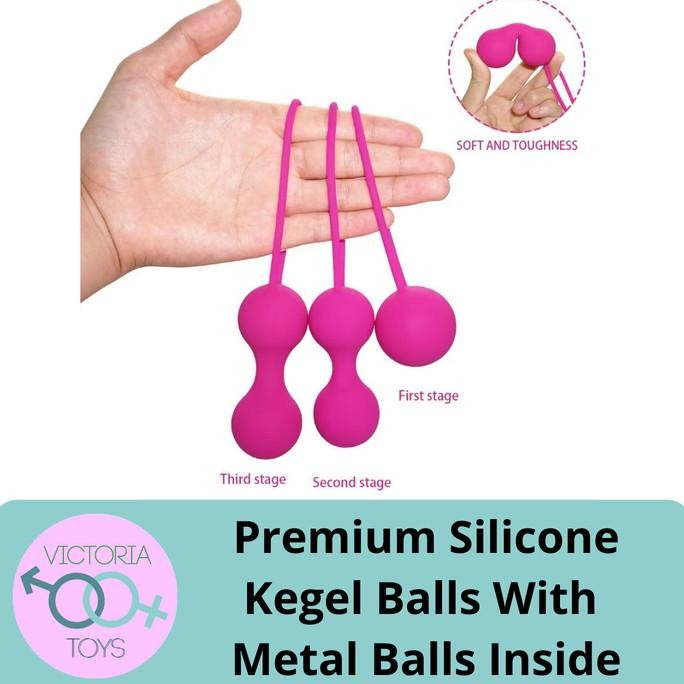 Premium Silicone Kegel Ball With Metal Balls Inside / Bola Senam Kegel