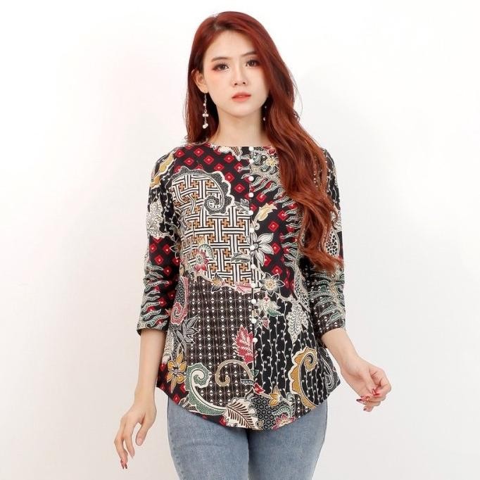 Bluose Batik Wanita Modern/Atasan Batik Wanita A184
