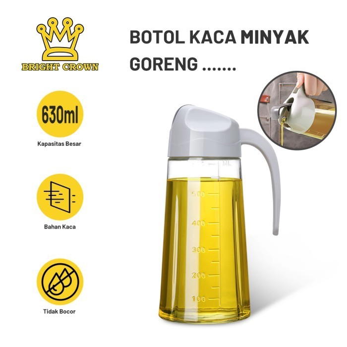 

Bright Crown Botol Minyak Goreng Kaca 630ml /Tempat Penyimpanan Minyak