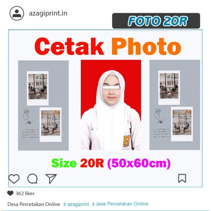 Cetak Foto 20R (50x60cm) Free Laminasi