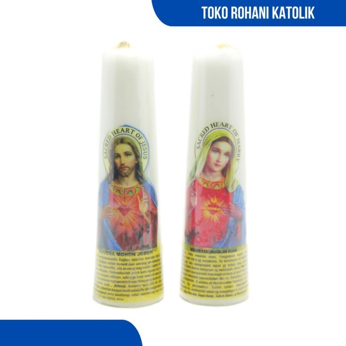 Lilin Doa Katolik 16 Cm / Lilin Altar / Lilin Doa Begambar
