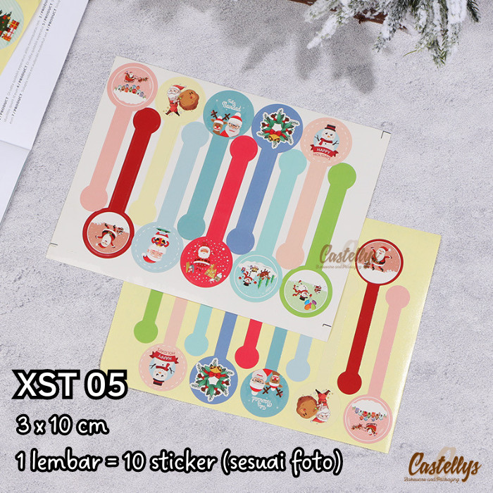 

+++++] Sticker Stiker Label Natal XST05 Kue Cookies Hampers Kado Christmas