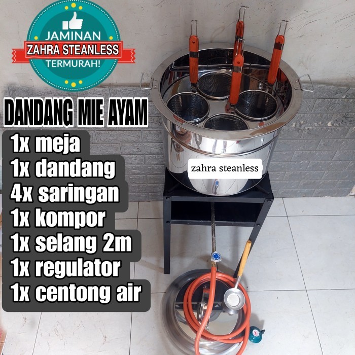 DANDANG MIE AYAM 4 LUBANG LENGAKP MEJA WAJAN TUNGKU KOMPOR/ PANCI MIE