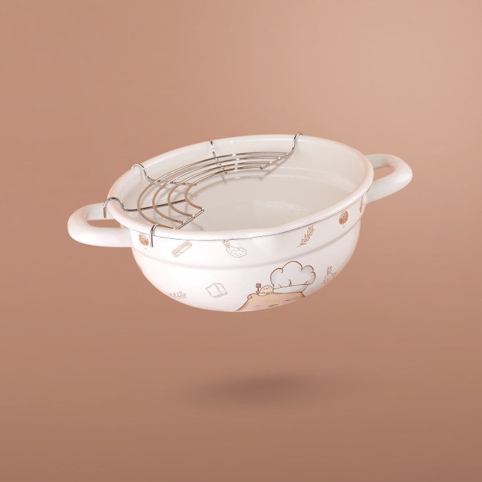 MAIRU x Big Bear and Bird Tempura Nabe / Panci Goreng, Enamel