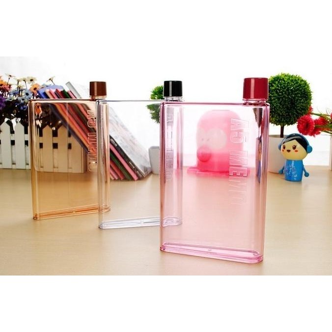 |Bestseller| Botol Minum Unik Tipis MEMO Bottle A5 Botol Minuman Slim Kotak Gepeng