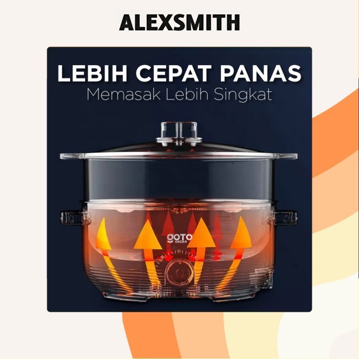 Goto Oscar Panci Listrik Elektrik Fry Pan 3L Goreng Kukus Serbaguna