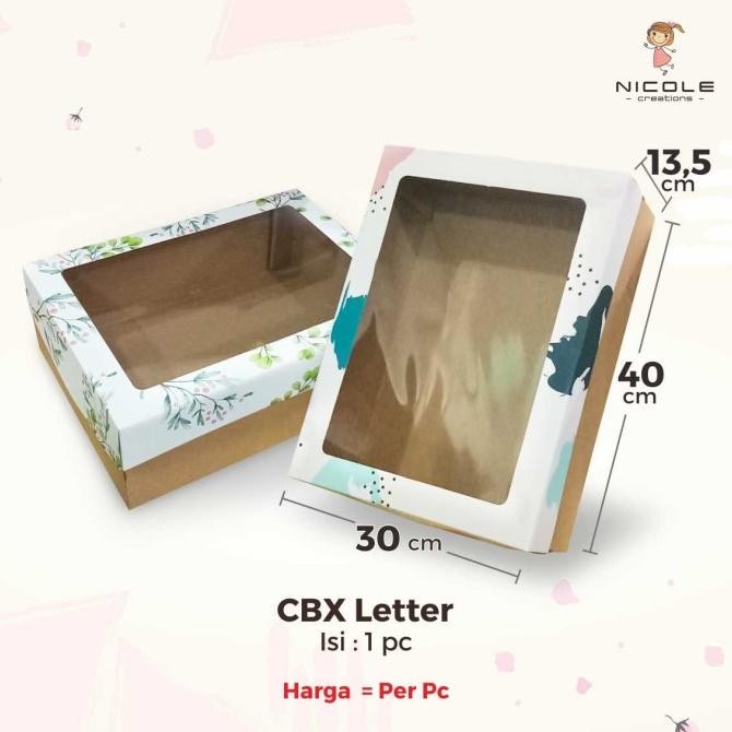 

Cake Box/Packaging Kue/Kotak Kue Letter uk 30 x 40 cm by Nicole