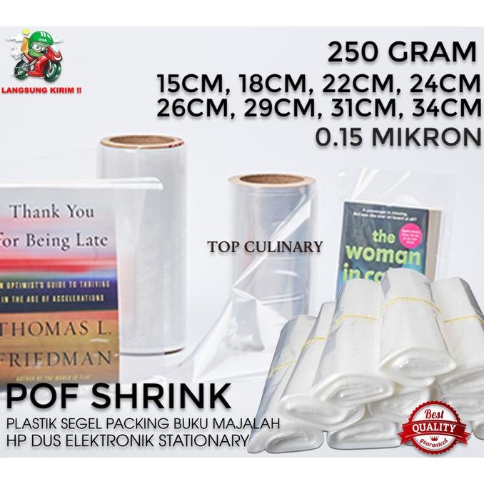 

plastik segel shrink pof buku majalah hp dus tipis bening