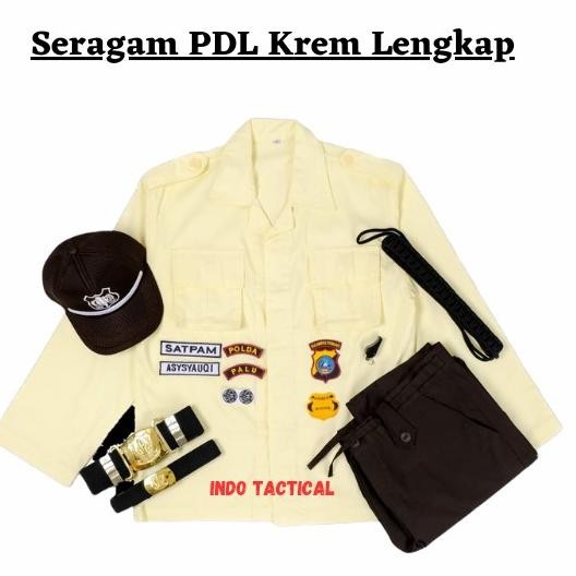 Baju Seragam PDL Satpam Krem Lengkap,Seragam Security Krem 2023 tmurah ..
