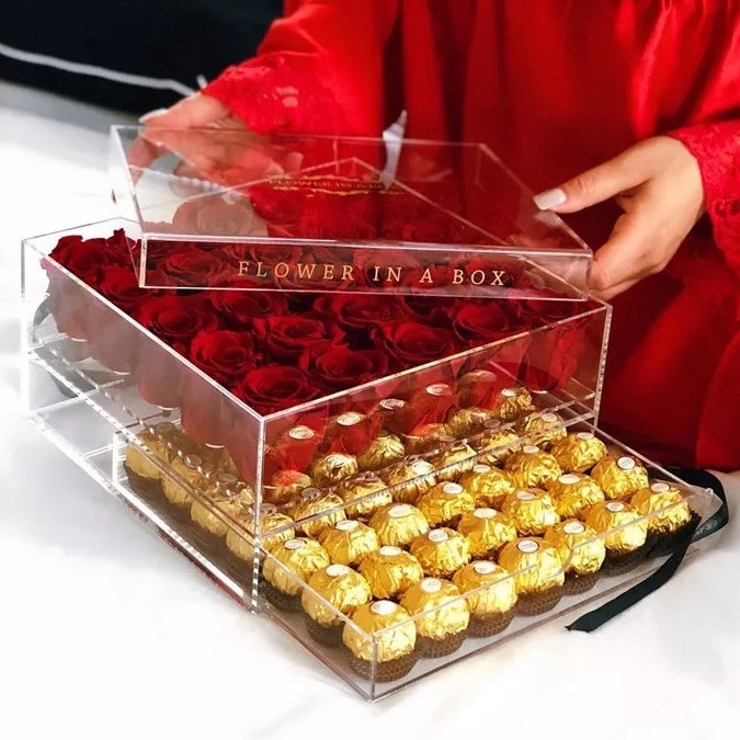 

GROSIR 25CM BOX HAMPER GIFT CHINES NEW YEAR CNY VALENTINE BUNGA COKLAT