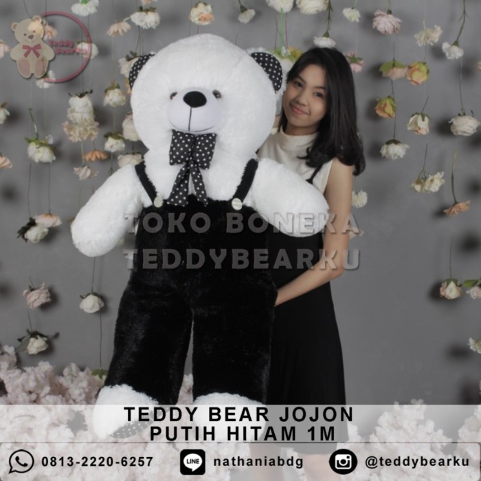 

TERMURAH! BONEKA BERUANG TEDDY BEAR JOJON POLKADOT JUMBO 1 METER LUCU