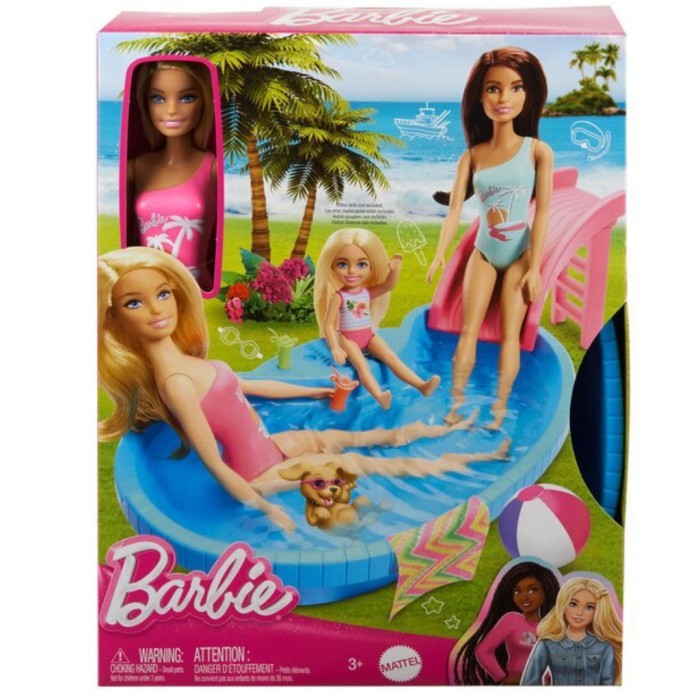 

FURNITURE BONEKA BARBIE MATTEL POOL & SLIDE - KOLAM DENGAN BONEKA