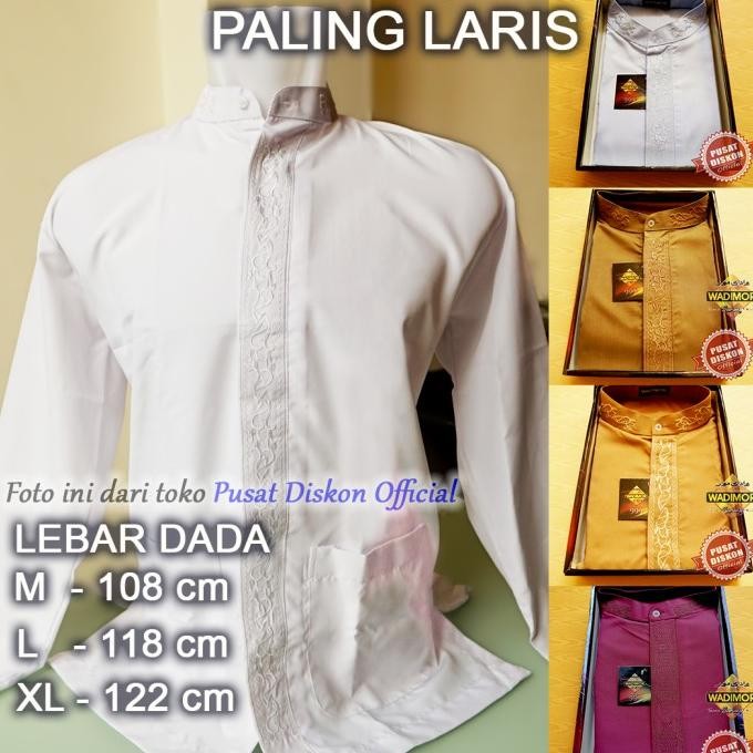 Baju Koko Dewasa Wadimor Baju Koko Lengan Panjang Baju Koko Putih Koko Original