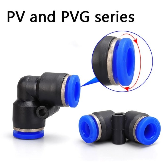 PV PVG PNEUMATIC CONNECTOR L SHAPED PLASTIC HOSE 4MM 6MM 8MM 10MM