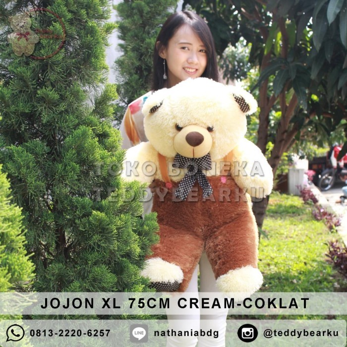 

BONEKA TEDDY BEAR 75 CM MODEL JOJON CREAM-COKLAT