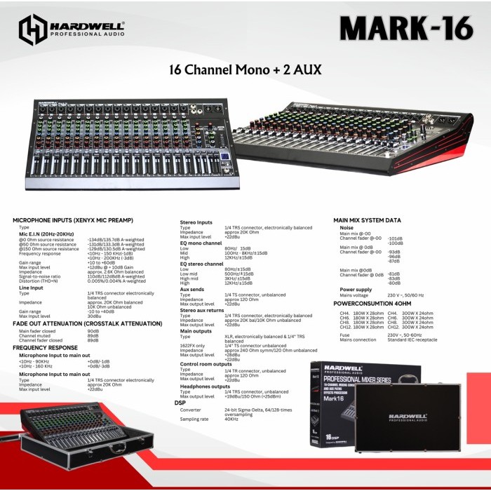 MIXER 16 CHANNEL HARDWELL MARK 16 ORIGINAL MIXER SOUNDCARD FREE KOPER