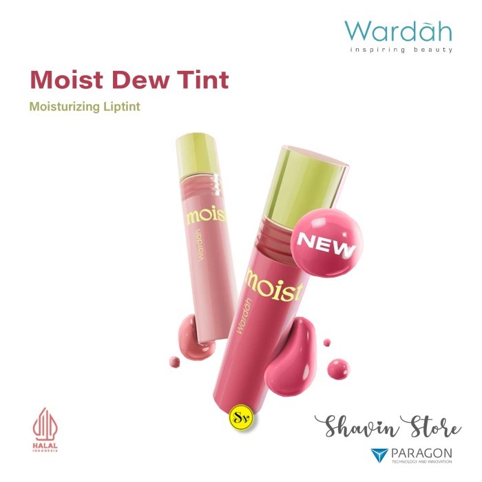 TERJAMIN Wardah Moist Dew Tint Liptint Ombre Dengan Oatmilk dan Pentavitin Bibir Lembab Glossy