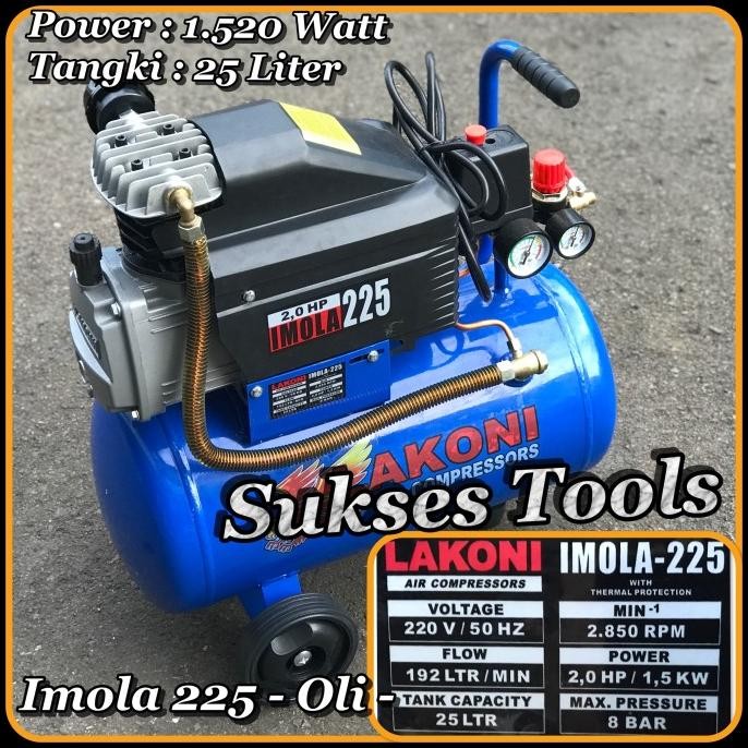 Kompresor Angin Listrik Lakoni Imola 225 Imola225 Kompressor 2 HP 25 L