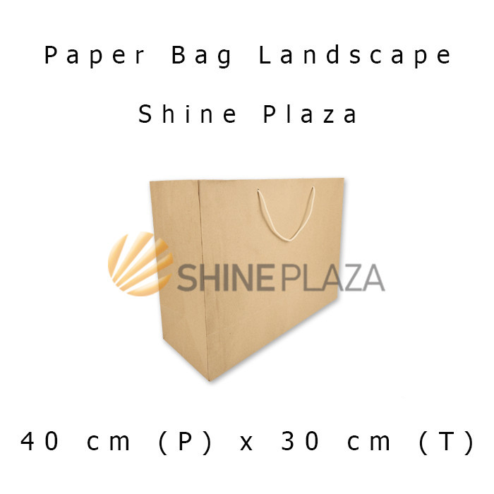 

PAPER BAG POLOS UKURAN LANDSCAPE 40X30 CM BAHAN KRAFT TEBAL 150GSM - TAS KARTON KANTONG PENYIMPANAN