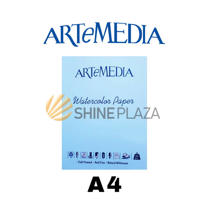 

ARTEMEDIA WATERCOLOR PAPER A4 200GR - KERTAS WATER COLOR CAT AIR 200GSM ISI 12 LEMBAR