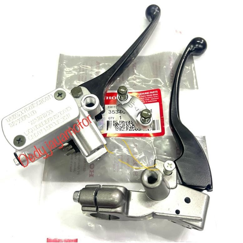 al Master Rem atas Assy Beat Karbu Sepaket + Dudukan Kaca spion + Handle Rem kiri Hitam Bonus Switch