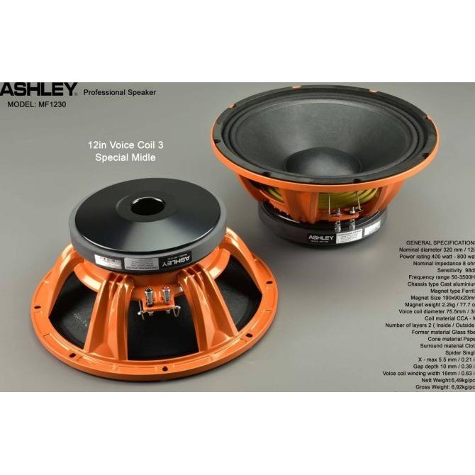 SPEAKER COMPONENT ASHLEY MF1230 MF 1230 MF12 30 ORIGINAL