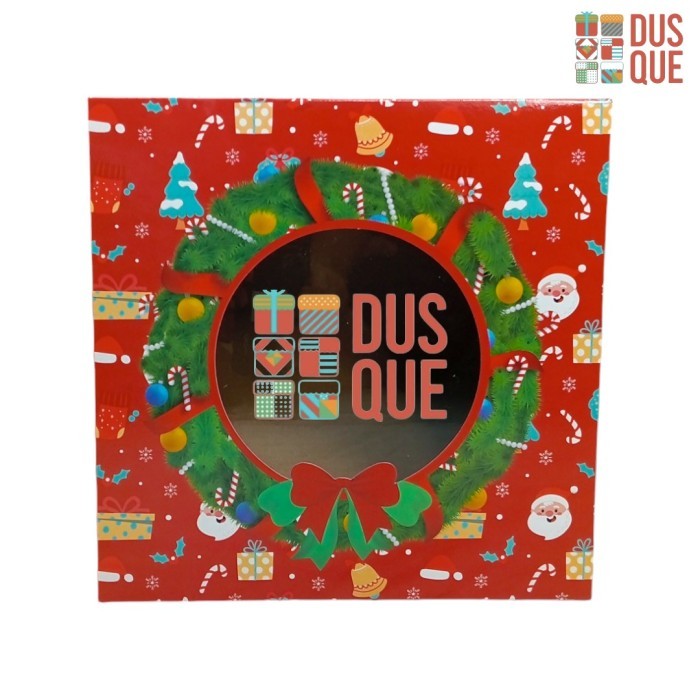 (10 PCS) KOTAK BOX NATAL KACA 20X20X10 / DUS NATAL PITA / DUS MERRY CHRISTMAS 20X20X10