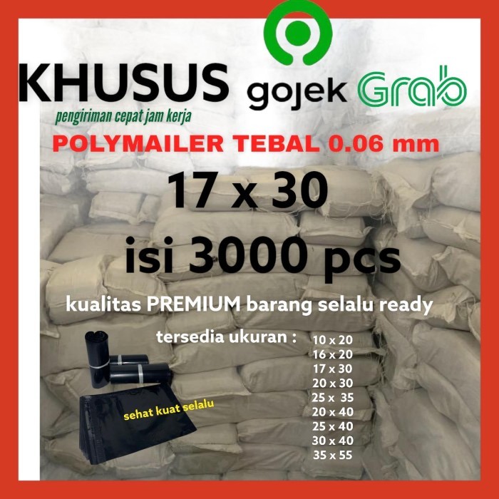 KANTONG PLASTIK ONLINE SHOP/KANTONG KURIR DHL 17x30 POLYMAILER TEBAL