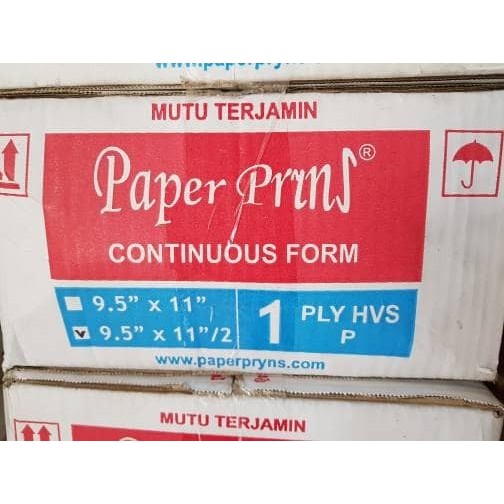 

Ready Continuous Form Paper Prins 9.5"x11"/2 - 1 ply