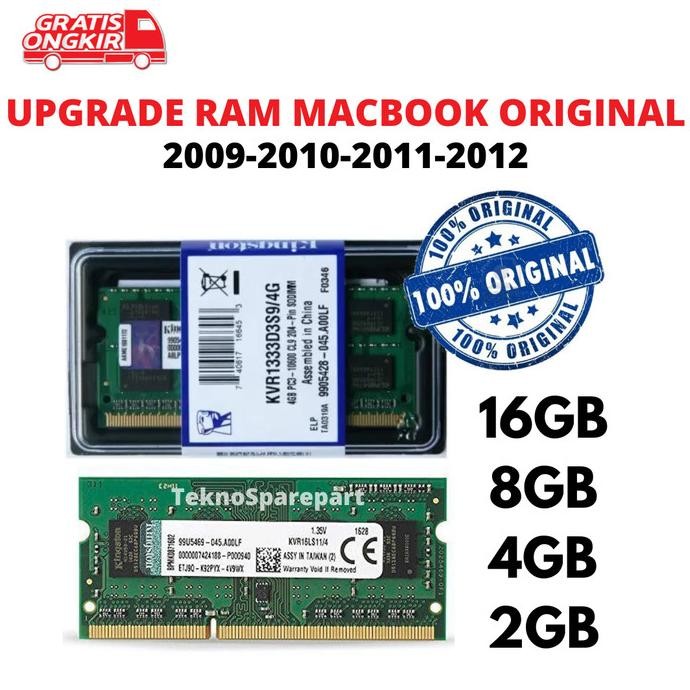 RAM 16GB 8GB 4GB 2GB Macbook Pro 2009 2010 2011 2012
