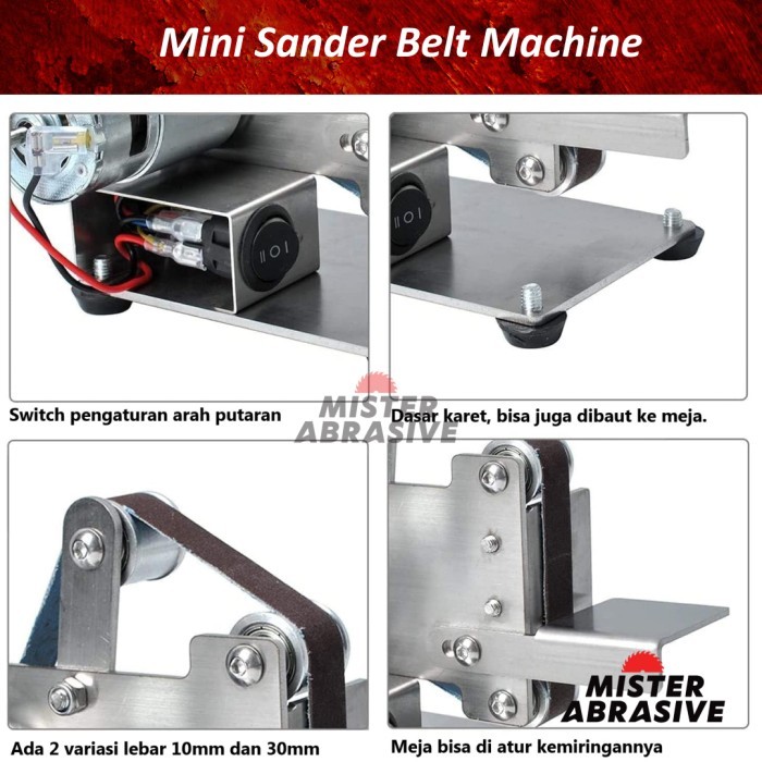 Mesin Amplas Belt 10x330 30x330 mm Electric ni Sanding Maine Multifunctional Sander Grinder