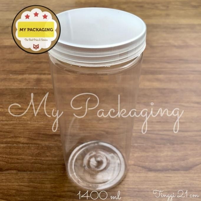 :=:=:=:=] 40pcs - Toples Tabung Silinder 1400ml | Jar Plastik 1400 ml