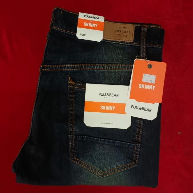 Celana Skinny jeans pria panjang putih bersih Pull & Bear Stretch Terlaris