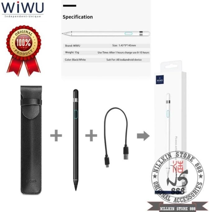 

Produk Baru!! WIWU ORIGINAL PICASSO ACTIVE STYLUS PEN MAGNETIC PULPEN UNIVERSAL P339