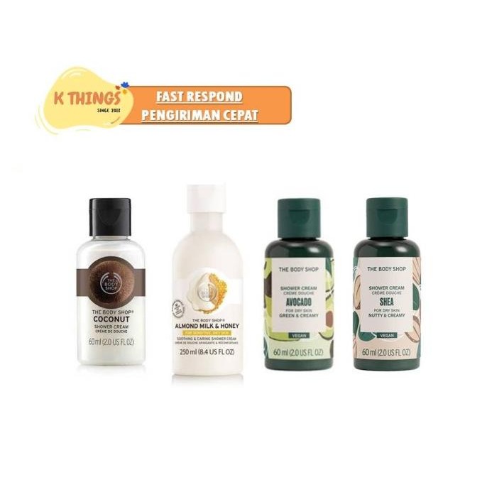 

the body shop almond milk & honey soothing caring shower cream ori termurah