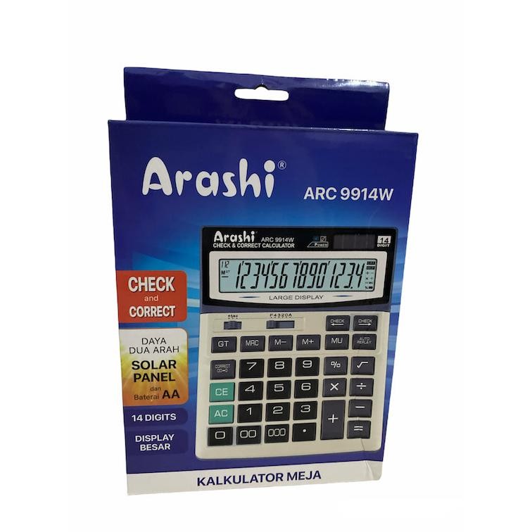 

Ow42 Arashi Kalkulator Calculator ARC 9914W 14 Digit Layar Besar ORIGINAL Hemat