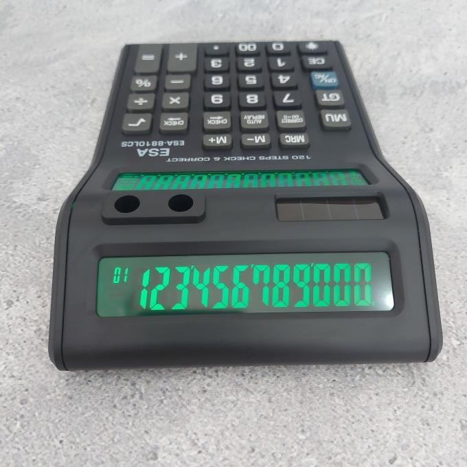 

gf-5 Kalkulator LCD LED 2 Layar Calculator Besar Check Correct ESA 8810LCS Viral