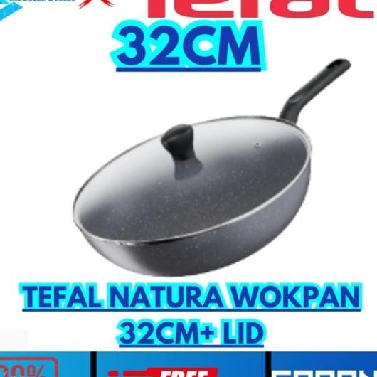 Tefal Natura Wokpan 32Cm Lid Panci Wajan Anti Lengket