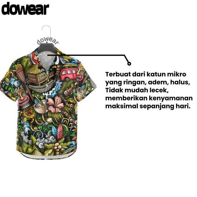 Baju Kemeja Hawai Motif Pria Wanita Lengan Pendek Pantai Hawai 049 Emongrike