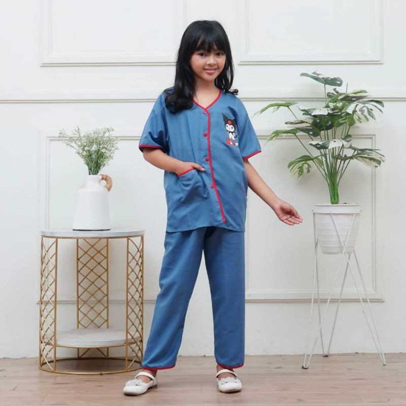 Baju Tidur Anak LOGO Perempuan/Piyama Anak Perempuan Usia 3-8 Tahun