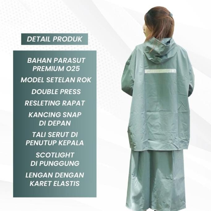 Hot Super Jas Hujan Khn Rok Full Seam Et-98