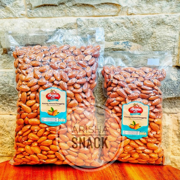 

OBRAL Kacang Almond panggang kupas tanpa garam Blue diamond roasted 500gram