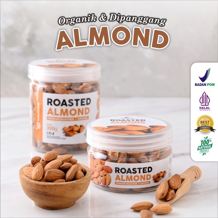 

HEMAT Kacang Almond Panggang Kupas Premium Organik Roasted Almond Original