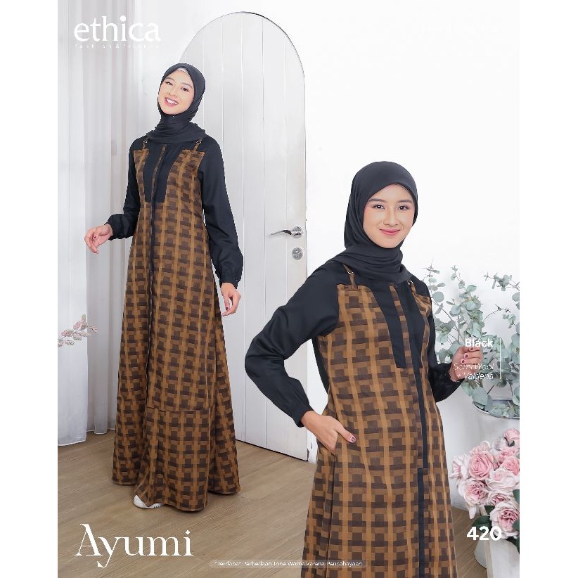 Gamis Ethica AYUMI 420 | Model Baju Gamis Terbaru Lebaran 2025 | Dress Lebaran 2025