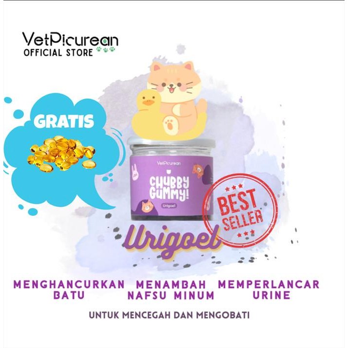 Vitamin Urinary Anjing Kucing Vetpicurean Chubby Gummy Urigoel