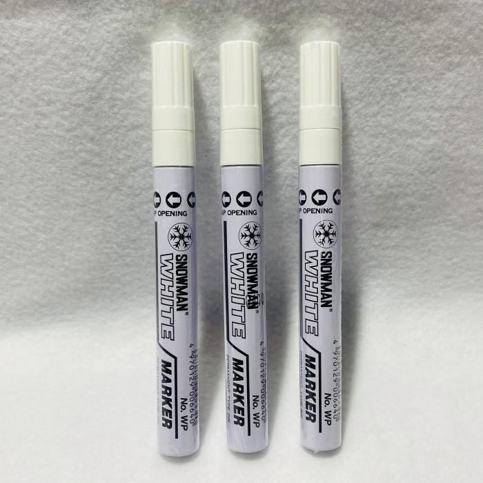 

Spidol Snowman Permanent Marker Wp-12 Tinta Putih / 1 Box Isi 12 Pcs